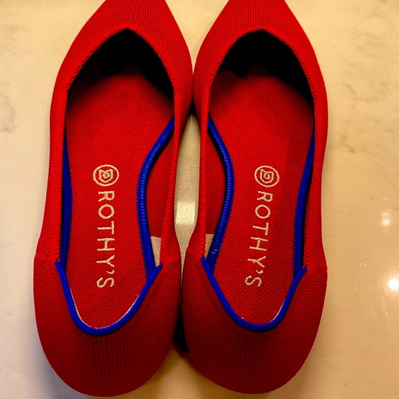Rothy’s Pointed Toe Flats in Chili Red - Picture 6 of 7